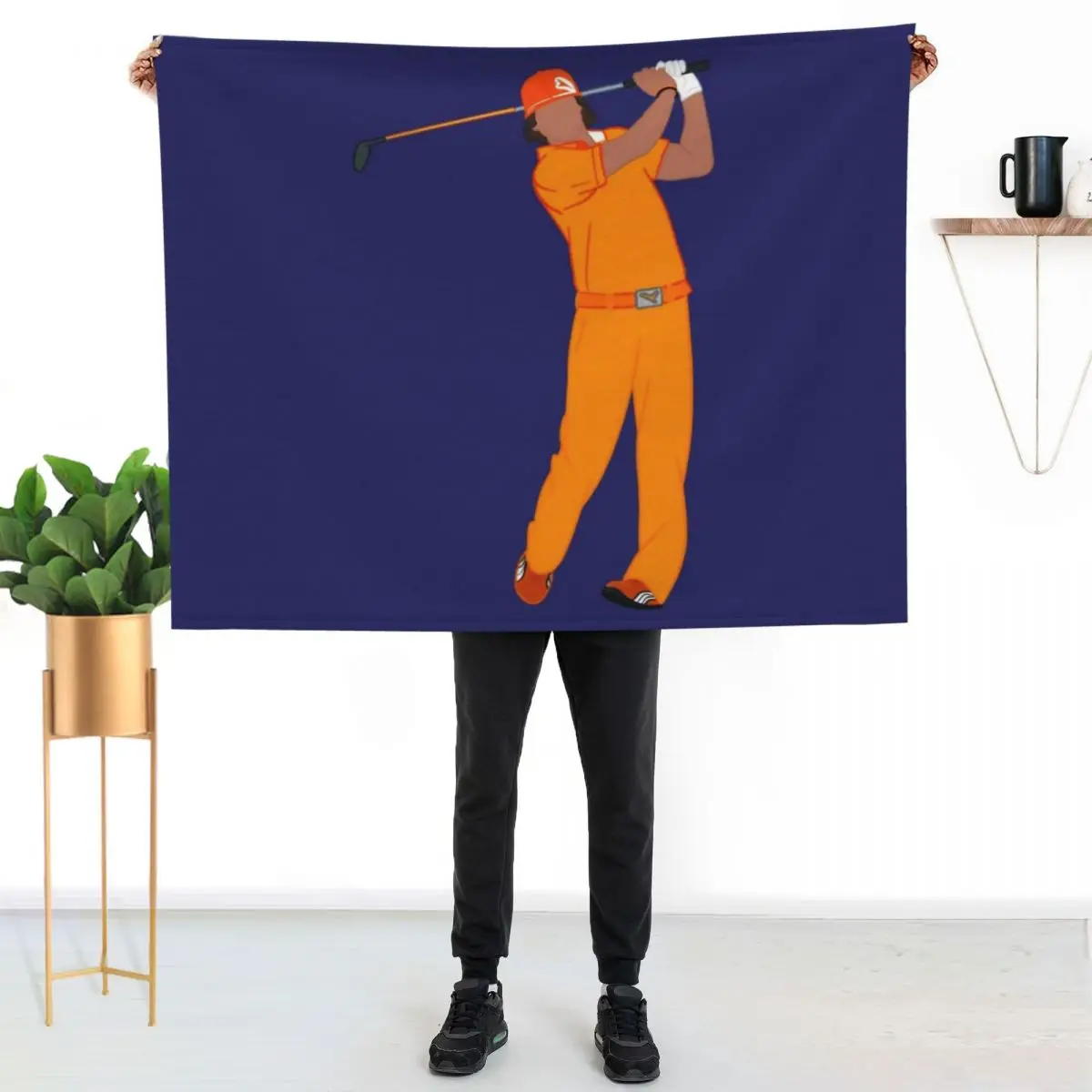 

Rickie Fowler Signature Orange Throw Blanket Luxurious Soft Fuzzy Blanket for Sofa Bed