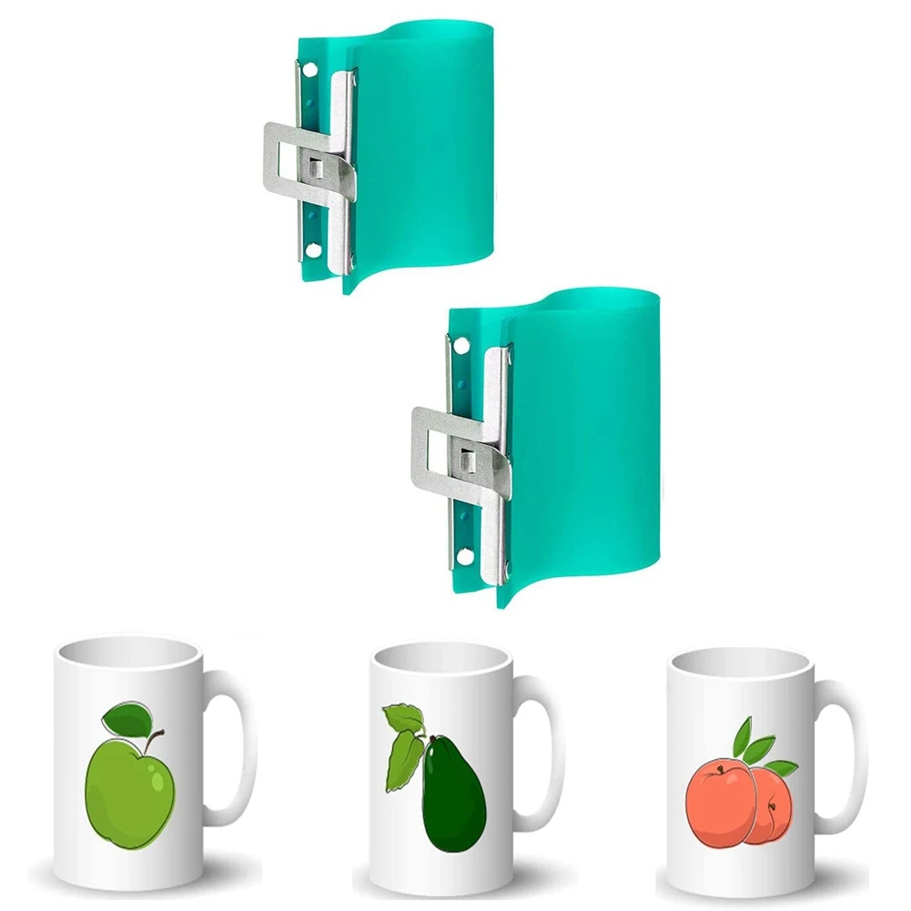 2Pcs 15OZ and 11OZ 3D Sublimation Silicone Mug Wrap Silicone Mug Cup Clamp for Mugs Printing