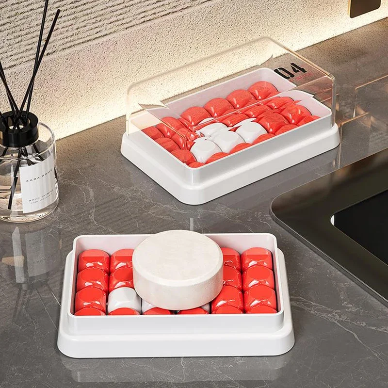 

Мыльница в баре, мыльница с прозрачной крышкой, встроенный съемный поддон для слива для легкой очистки, идеальная мыльница