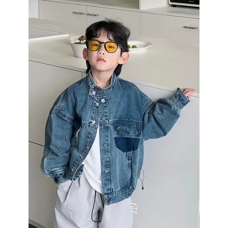 2024 children's versatile casual denim jacket, children's clothing