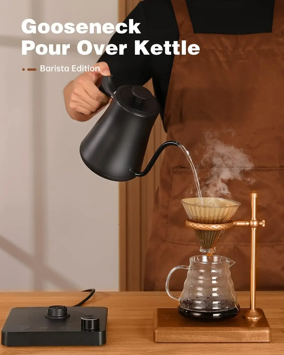 Electric Kettle 1.0L with Temperature Control,Ultra Fast Boiling Hot Water Kettle for Pour-Over Coffee/Tea,100%