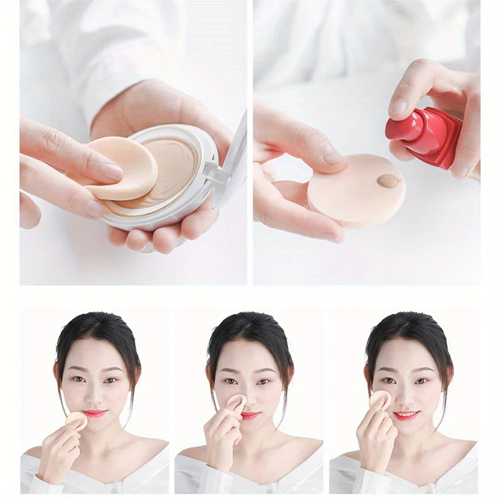 25pcs Women's round Soft Makeup Beauty Eye Face Foundation Blender Smooth Cosmetics Blush Applicators Facial Puff Sponges
