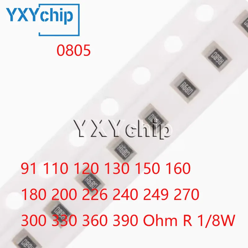 50pcs/lot Chip Accurate Resistor 2012 0.1% 25ppm 0805 91 110 120 130 150 160 180 200 226 240 249 270 300 330 360 390 Ohm R 1/8w