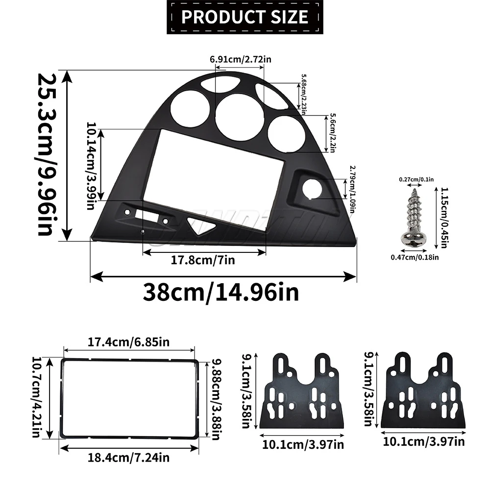 1 Set New Center Dashboard Instrument Radios Surround Panel Trim Kits ABS For Ford Focus MK1 Fiesta 1998-2004 LHD Car Accessory