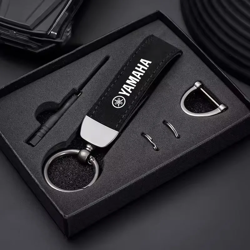 Leather Motorcycle Key Keychain Pendant for Yamaha Tmax MT07 FZ07 MT09 FZ09 FJ09 MT03 MT25 MT10 FZ10 XMAX Keyring Accessories