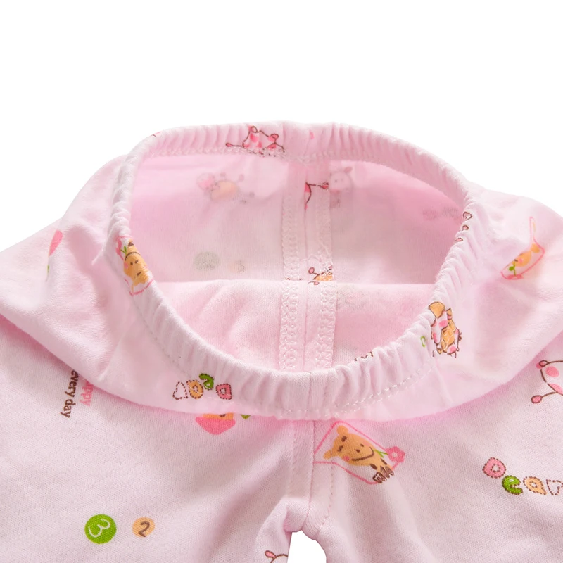 5PCS Newborn Set Baby Clothes Cotton Print Long Sleeve Infant Boys Girls T-Shirt Pant Hats Suit Toddler Clothing 0-3M