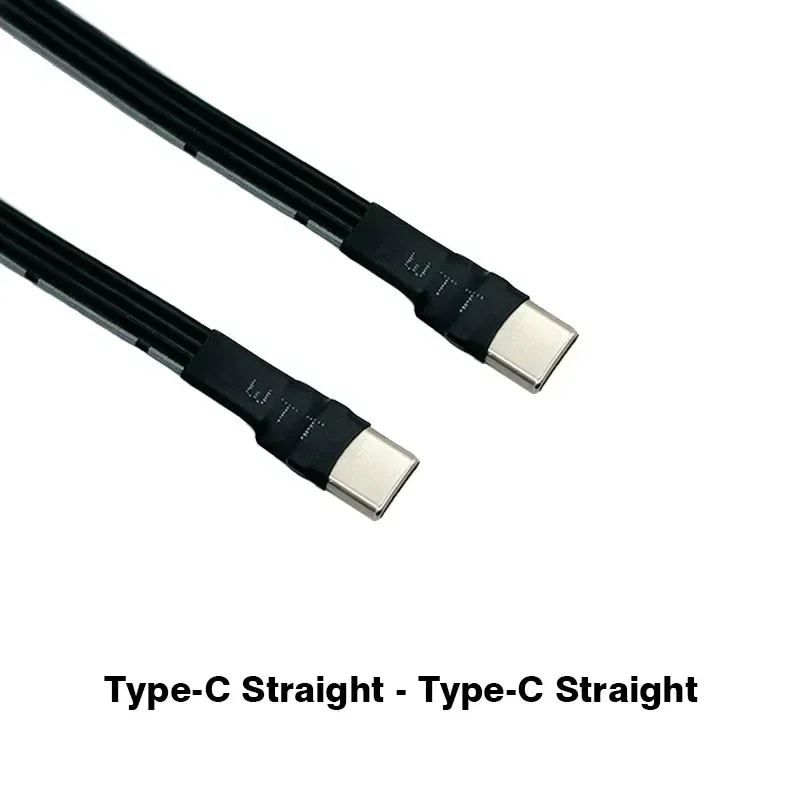 20CM 30CM 10CM USB 2.0 Type-C Band Flat Cable Type C Extension FPC Cable USB 2.0 USB-C 90° Up/Down Angled Plug 5Cm-3M For TV PC