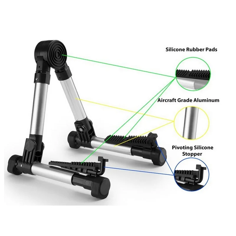 Stand perjalanan portabel lipat ringan kualitas profesional untuk gitar listrik akustik Ukulele Banjo biola dan Mandolin