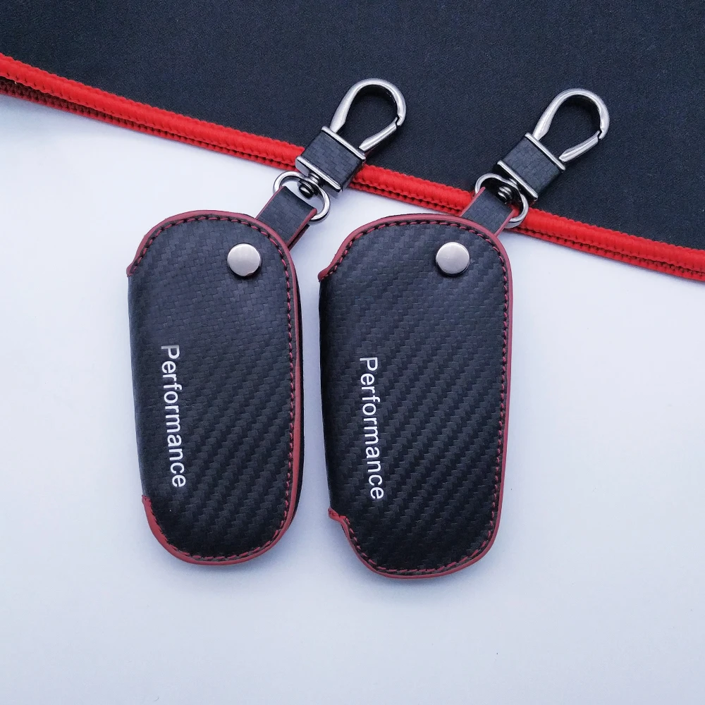 Carbon Fiber Leather Car Keychain Bag Key Case For BMW F20 F21 F22 F23 F30 F31 F32 F33 F34 F36 i3 Series F87 E81 E82 F10 F11 F18