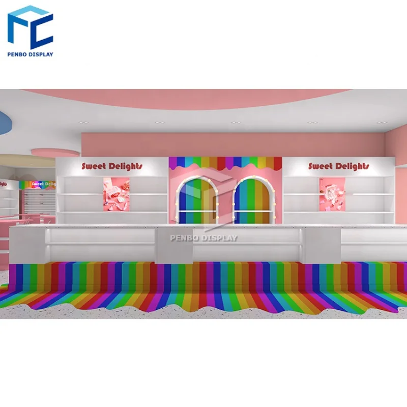 2025customized.Candy Shelf Display Furniture Mall Candy Store Display Sweet Sugar Store Fittings