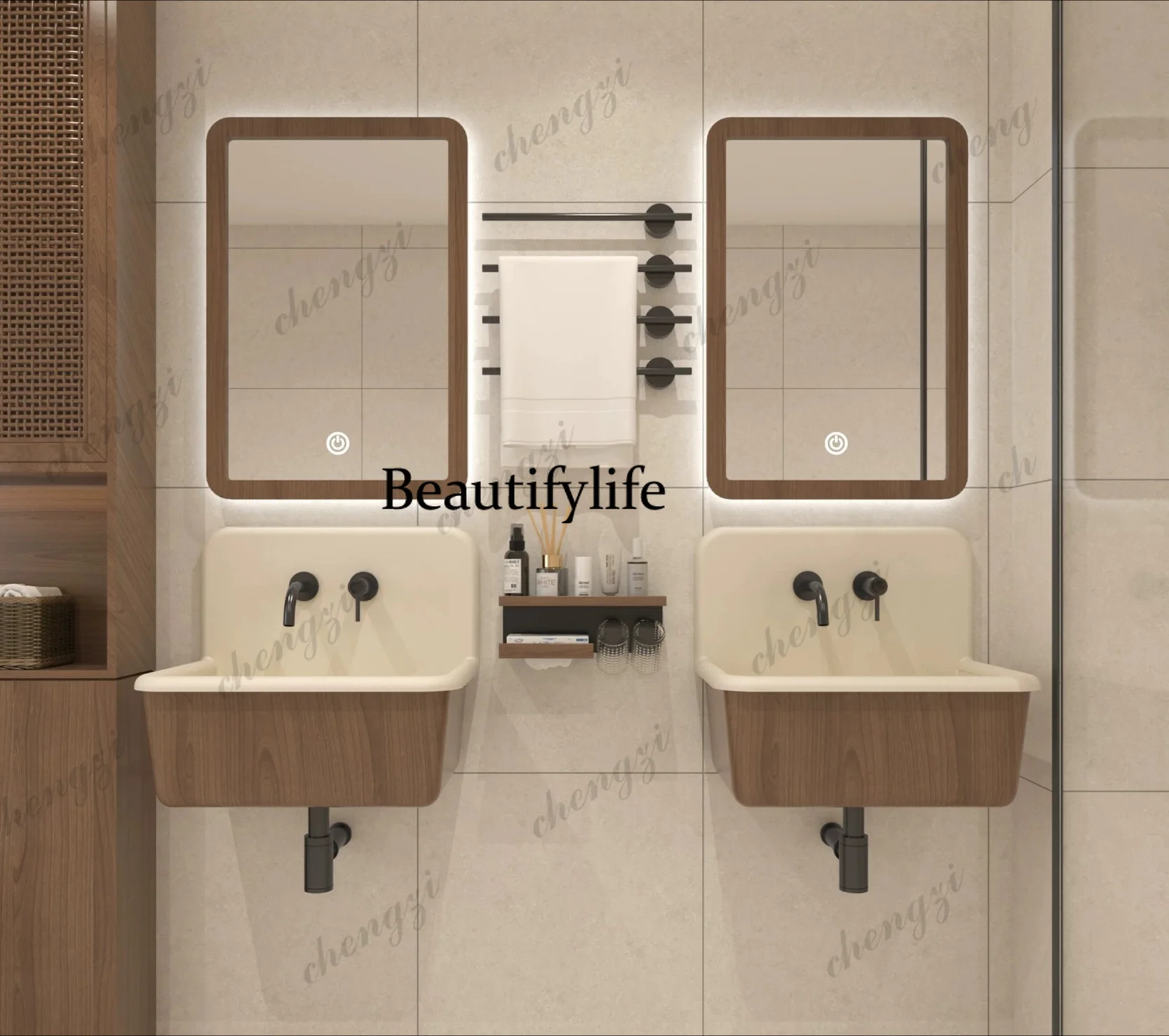 Medieval style wall-mounted washbasin small size, bathroom cabinet, wall-mounted washbasin