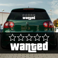 Wanted Pentagram Car Stickers for Rear Windshield Window Glass Auto Bumper Body Cover Scratches Waterproof Auto Accessories