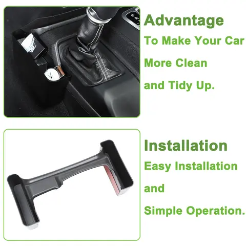 Stowing Tidying for Jeep Wrangler JL Gladiator JT 2018-2023 4-Doors Car Gear Shift Storage Box Organizer Tray Accessories Black 8 best sales jeep jl storage - №2