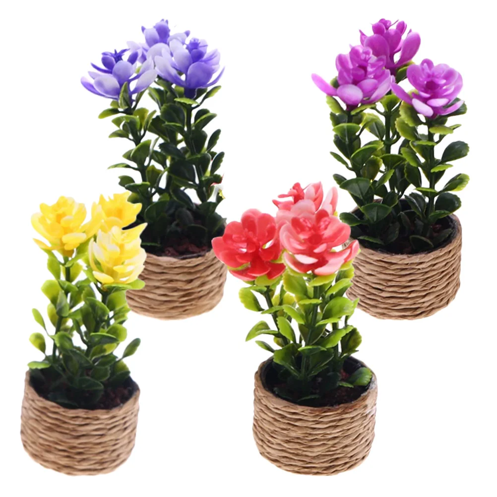 

4Pcs Mini Artificial Plants Realistic Fake Succulent Simulation for Office Desk Home Decor Tabletop Greenery Decoration