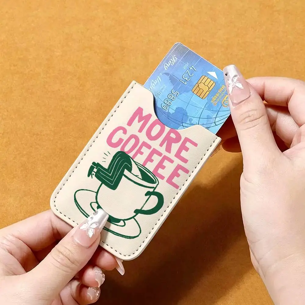 But First Cafecito Men's Genuine Leather Mini Card Wallet, Ultra Thin Credit Portable Business Card & Transit Bus Card