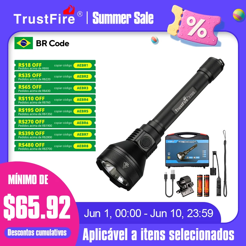 trustfire-t70s-2350lm-torcia-led-da-caccia-ultra-potente-1050m-fascio-led-torcia-18650-typc-c-lampada-tattica-ricaricabile