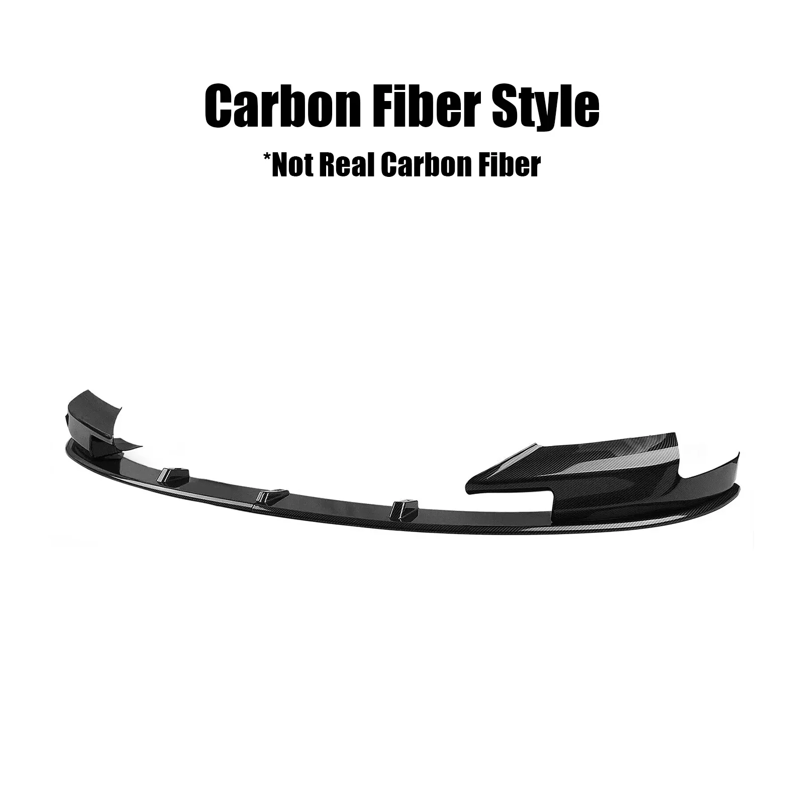 For BMW F10 M5 2012-2016 Carbon Look Glossy Black Front Bumper Lip Spoiler Splitter Lower Air Vent Corner Side Splitter Cover view 3
