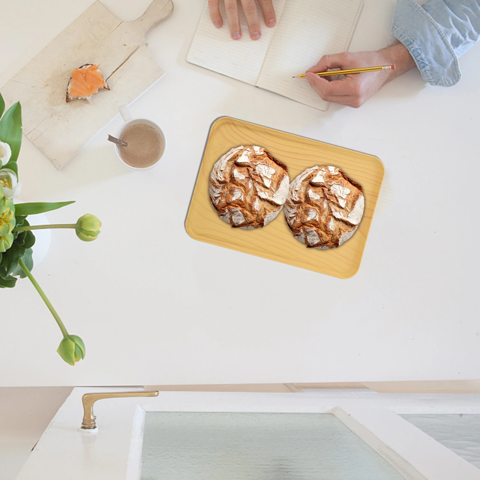 

3pcs Barbecue Dish Set Wood Appetizer Plate Food Serving Trays Platters Sink plastic fruit plate imitation wood grain for home