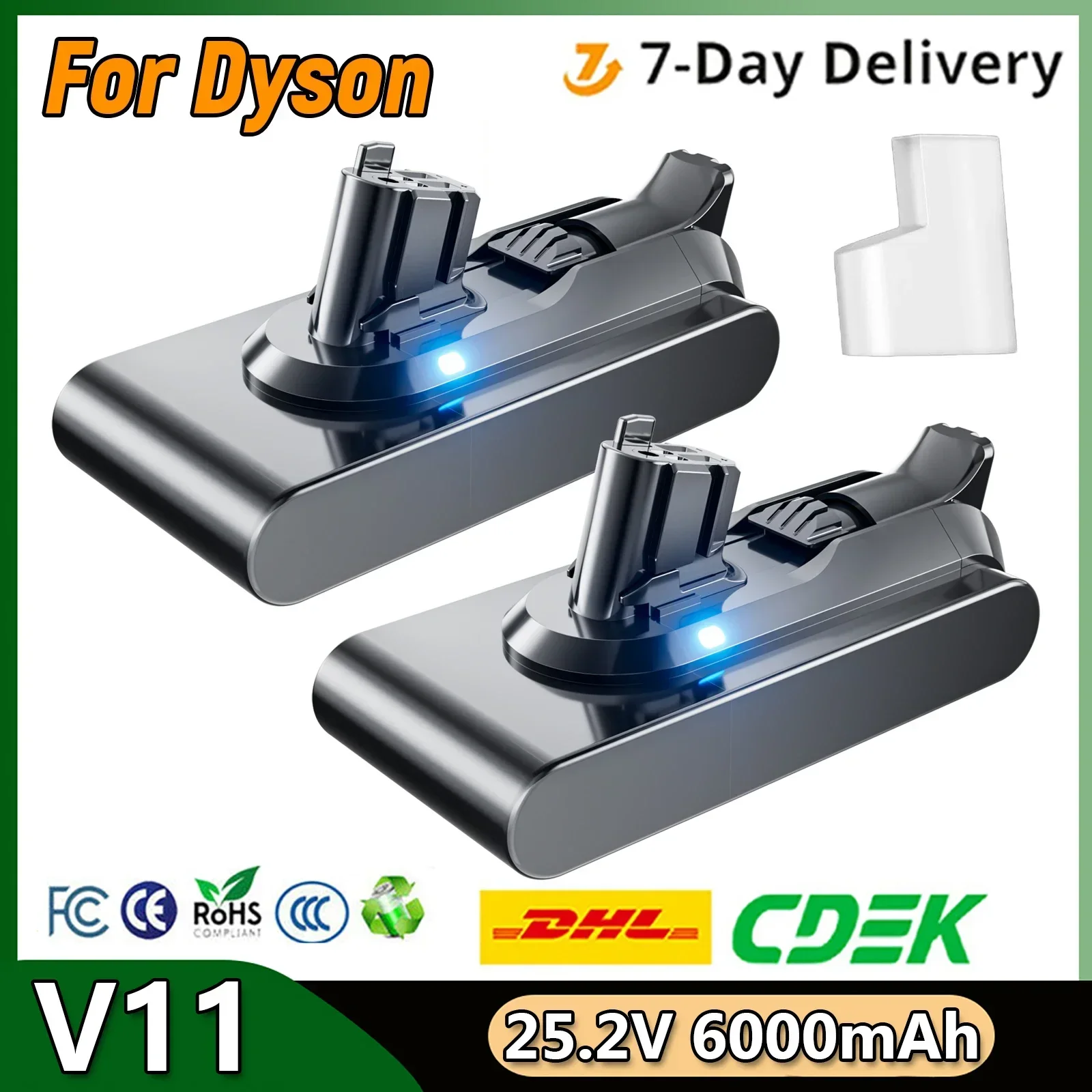 

For Dyson V11 Screw Type Replacement Battery 25.2V 7000mAh SV15 Vacuum Cleaner Battery For V11 Series Rechargeable Battery