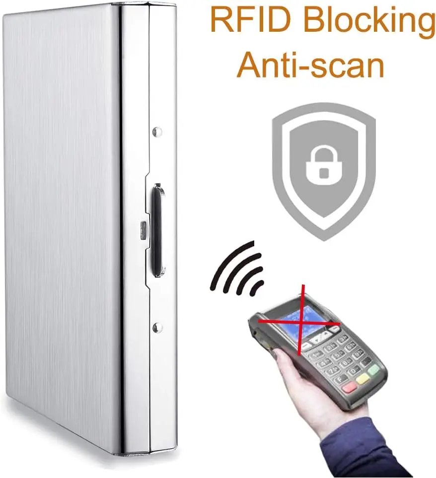 Кредитная карта RFID из нержавеющей стали, большая емкость, металлическая карточная коробка, чехол, противоугонная Магнитная Противоугонная Фотокарта, идеальный подарок