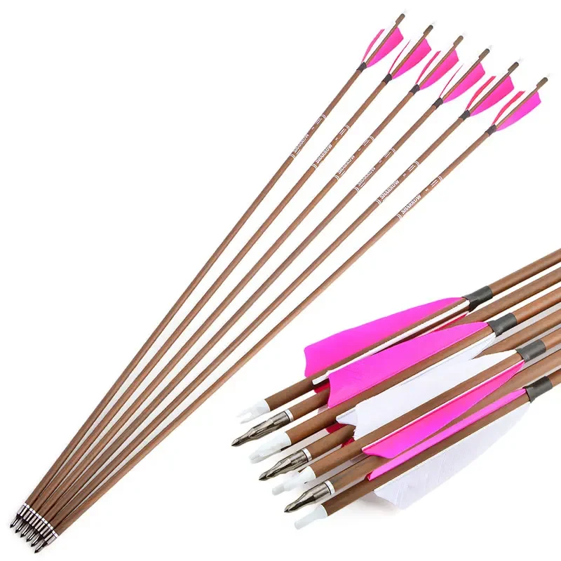 SP 340/400/500/600 31 "arbre de flèches en carbone 12 pièces flèche de tir à l'arc 4" plume de dinde 100Gr conseils arc cible de tir de chasse en plein air