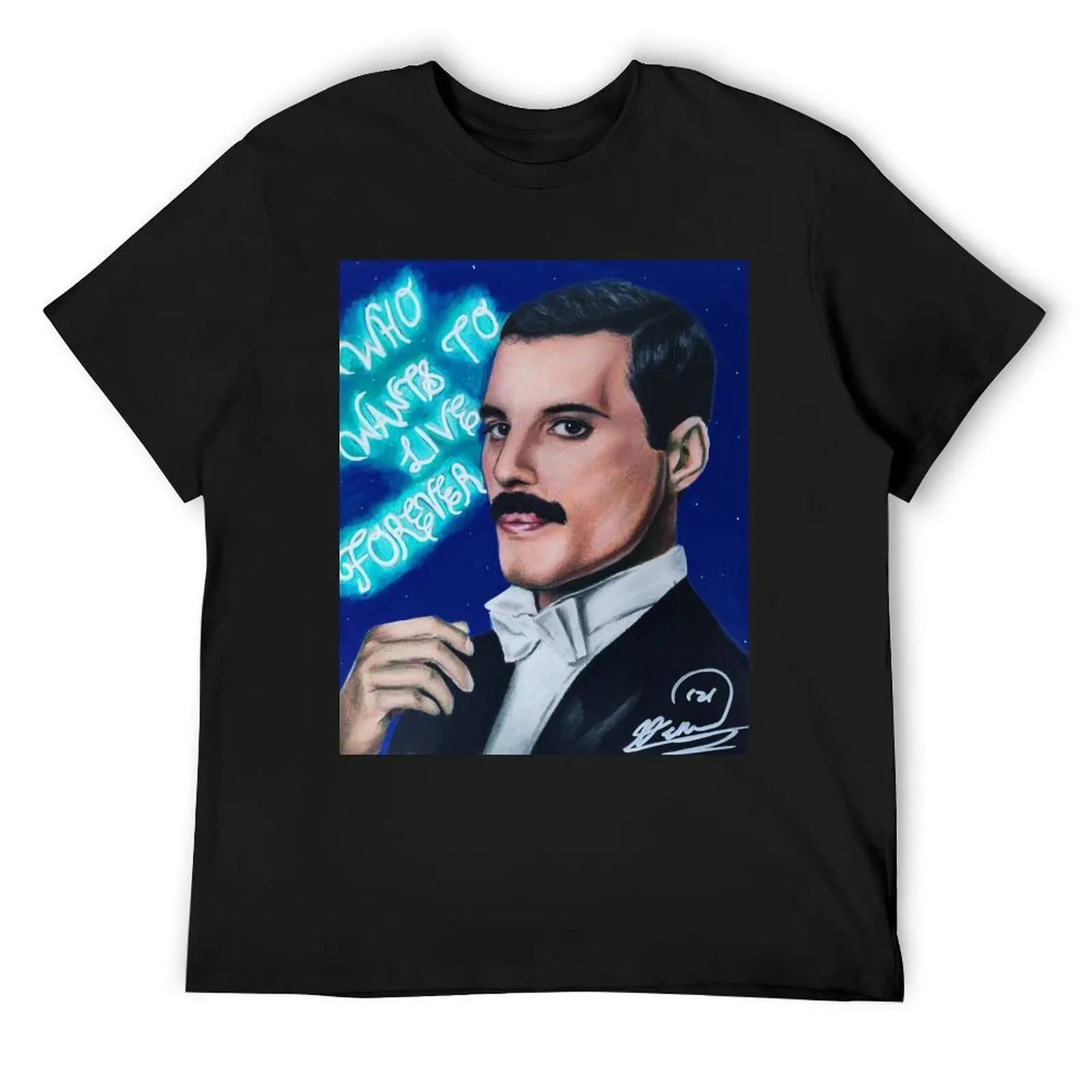 

Who Wants To Live Forever T-Shirt summer clothes quick-drying Short sleeve tee T-shirts oversize funny t shirts men