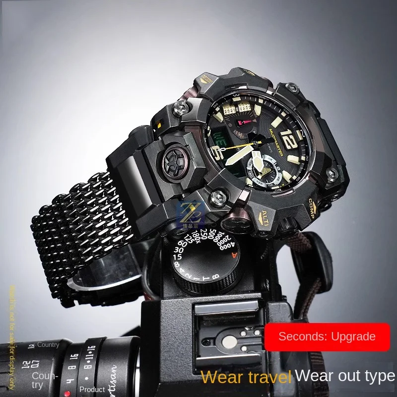 Modified  Metal Solid stainless steel Watchband For G-SHOCK Casio third-generation Big Mud King GWG-B1000 strap resin adapter