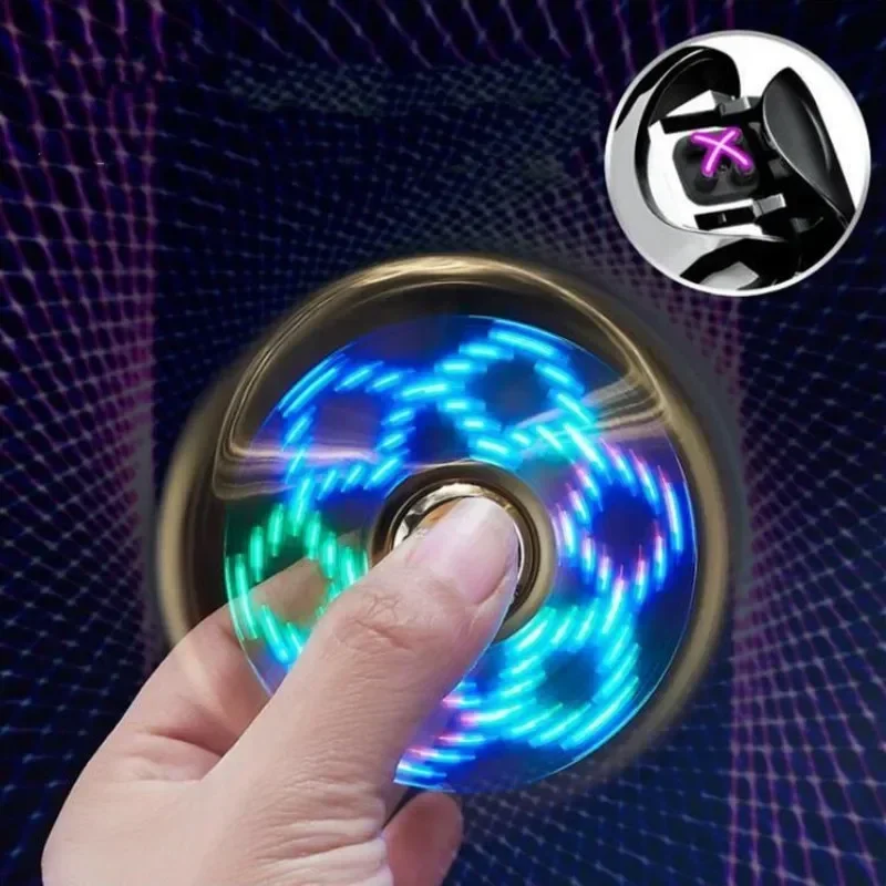 2025 Double Arc Electric Fidget Spinner Lighter Metal LED Light Plasma Pulse Flameless Lighter USB Charging Creative Gift