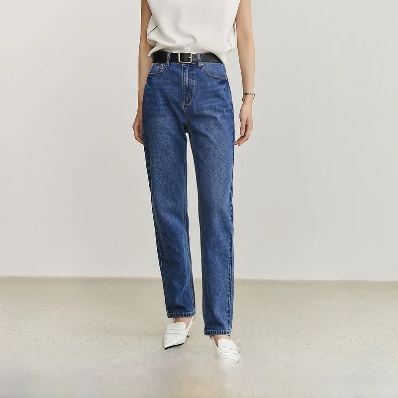 

LILY, новые летние женские повседневные узкие прямые джинсы в стиле ретро, длинные брюки с высокой талией, летняя коллекция