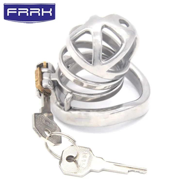 

Chastity Lock Creative Stainless Steel Hollow Arc Ring Sex Room Sexy Chastity Lock with Bird Cage