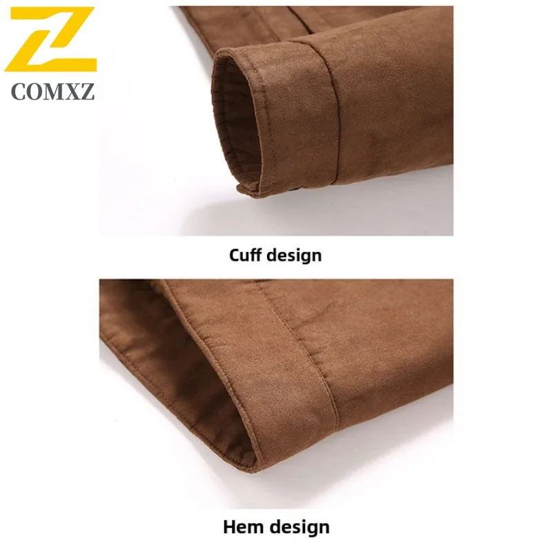 COMXZ Mens Cotton Jacket Casual Notch Lapel Outdoor Walking Lightweight Coat Leisure Daily Style Windproof Autumn Winter Wear
