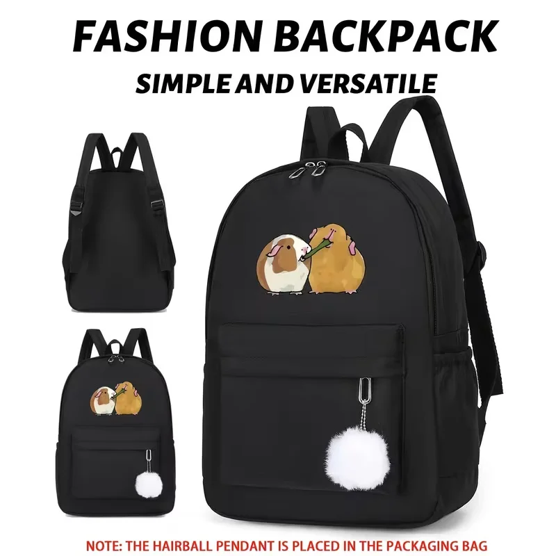

This large-capacity, casual, and versatile backpack is perfect for back-to-school season. It features a simple guinea pig print