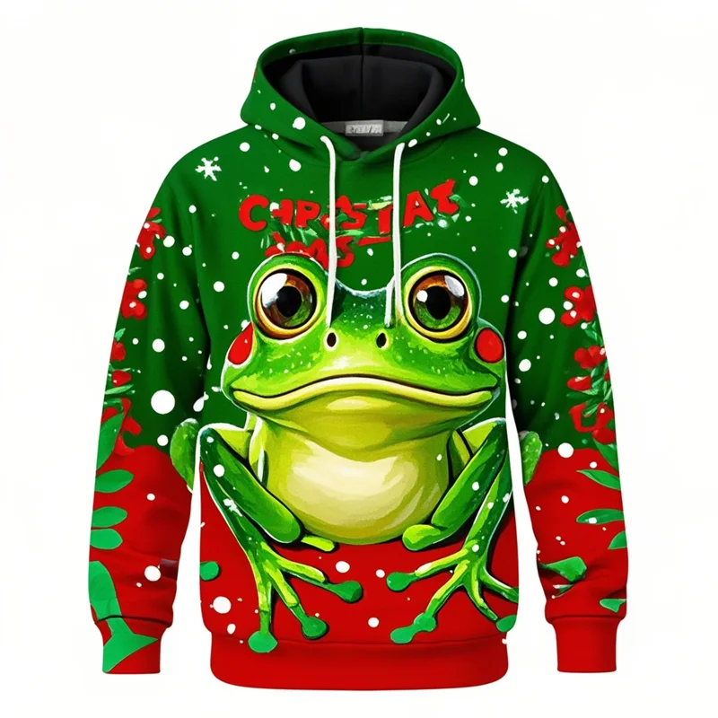 

New Autumn Mens Hoodies 3D Print Frog Animal Graphic Hoodies Women Casual Personality Pullover Sweatshirts Mens Designer Clothes