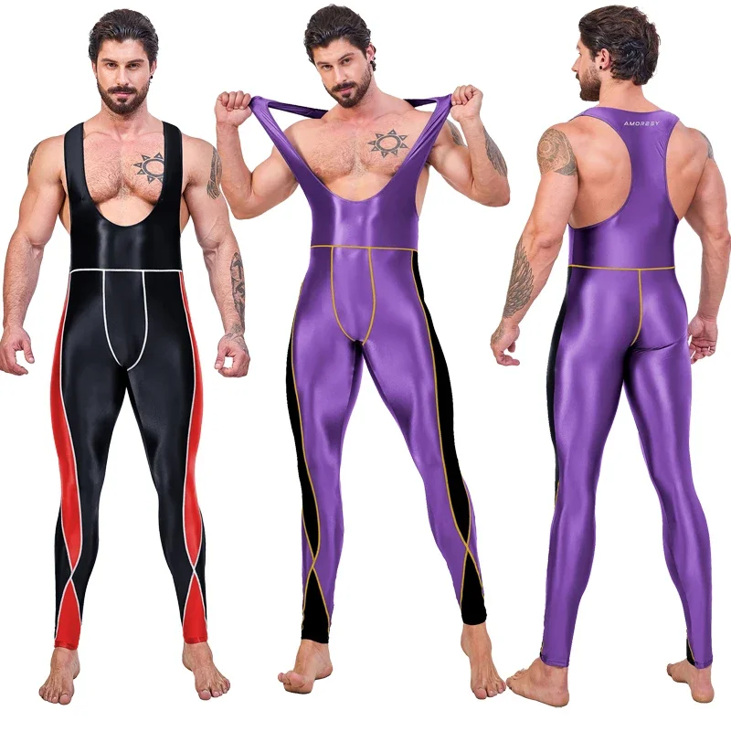 AMORESY Leonidas series suspender backless cycling sports tights nine-point pants body suits