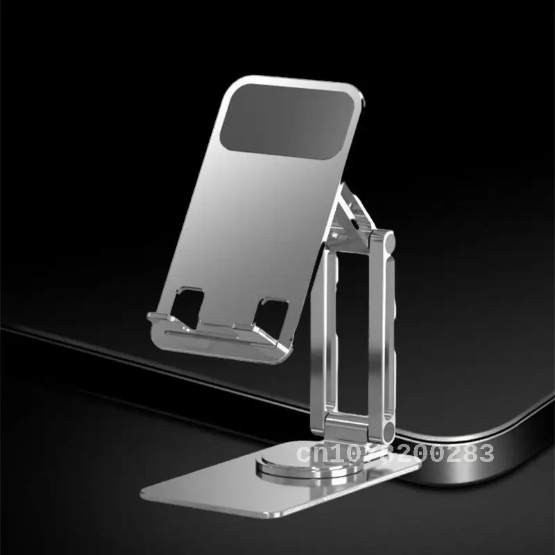 Metal Desktop Mobile Phone Holder Aluminum Alloy Rotary Folding Portable Mobile Phone Tablet Universal Live Streaming Lazy