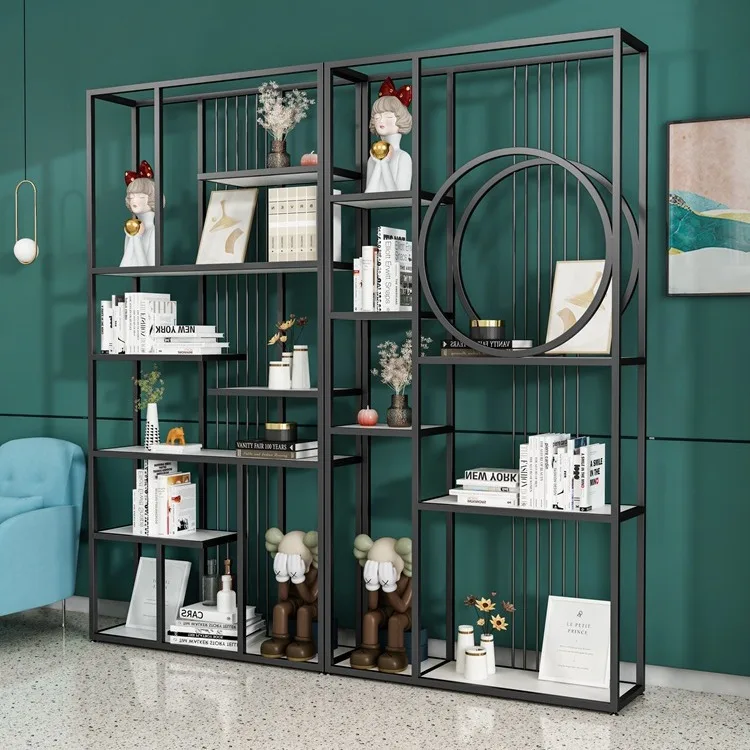Iron Museum Shelf Floor-standing Bookshelf, Commercial Partition Rack, Display Cabinet Storage Rack, Multi-Treasure Pavilion Sto