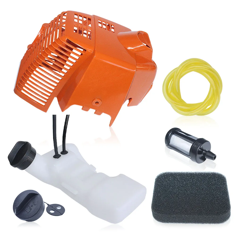 Gas Fuel Tank Cap Shroud Engine Cover Kit for Stihl FS75 FS80 FS80R FS85 FS85R Trimmer Brush Cutter 4137 350 0410 4137-080-1601