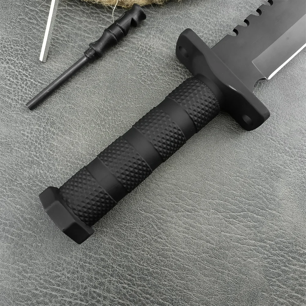 Quartermaster High Hardness Fixed Blade Knife Hunting Military Tactical Knife Combat Straight Knives Nylon Fiber Handle Tools