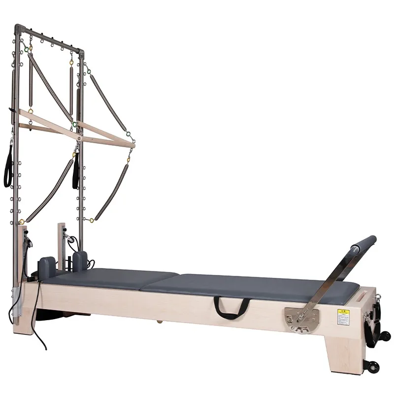 

YTYIN Wood Cushioned Core Training Bed - Pilates Reformer for Effective Practice