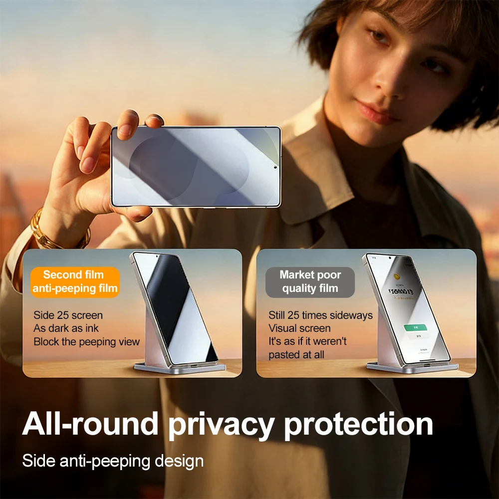 1-5 Stück Einfach zu installierender Sichtschutz-Displayschutz für Samsung Galaxy S26 Ultra S25 FE S24 Ultra S23 S22 S20 Anti-Spy Panzerglas – Detail 6