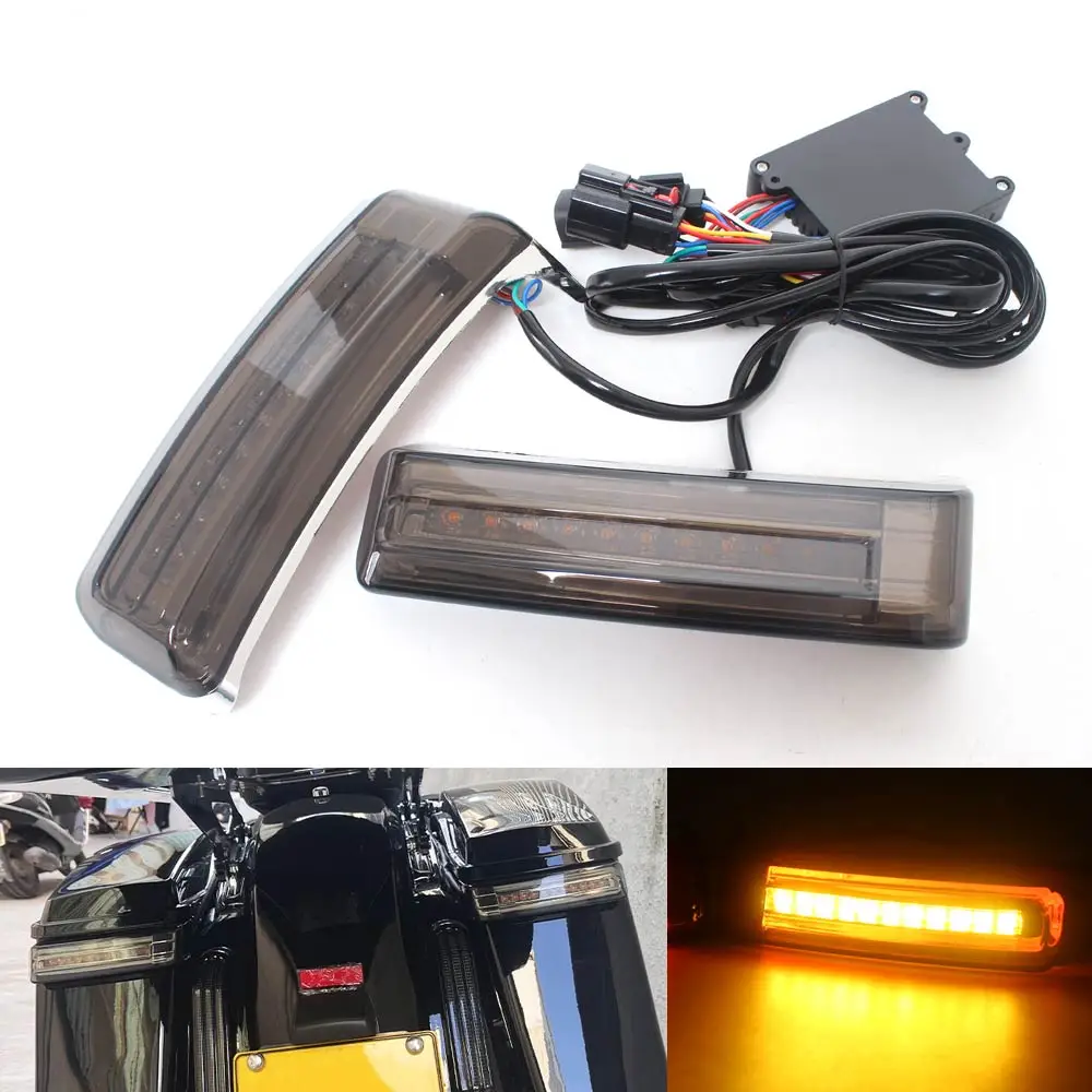 

Motorcycle LED Saddlebag Brake Light Turn Signal Luggage Lamp Run Lights For Harley Touring Road King Street Electra Glide 2014+