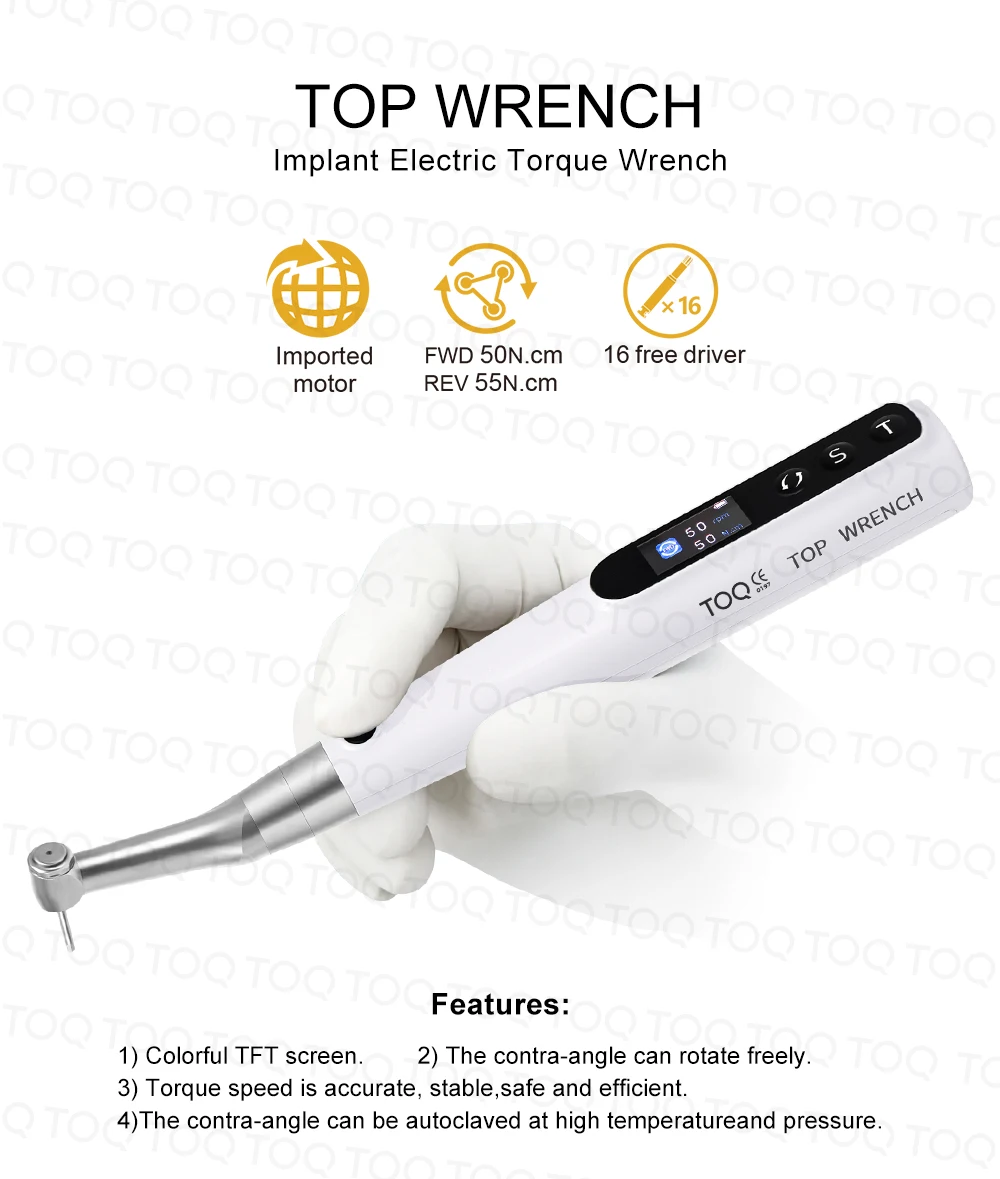 Portable Dental Implant Torque Electric Wrench Torque Driver Dentistry Universal Implant Repair Tools with 16Pcs Screws