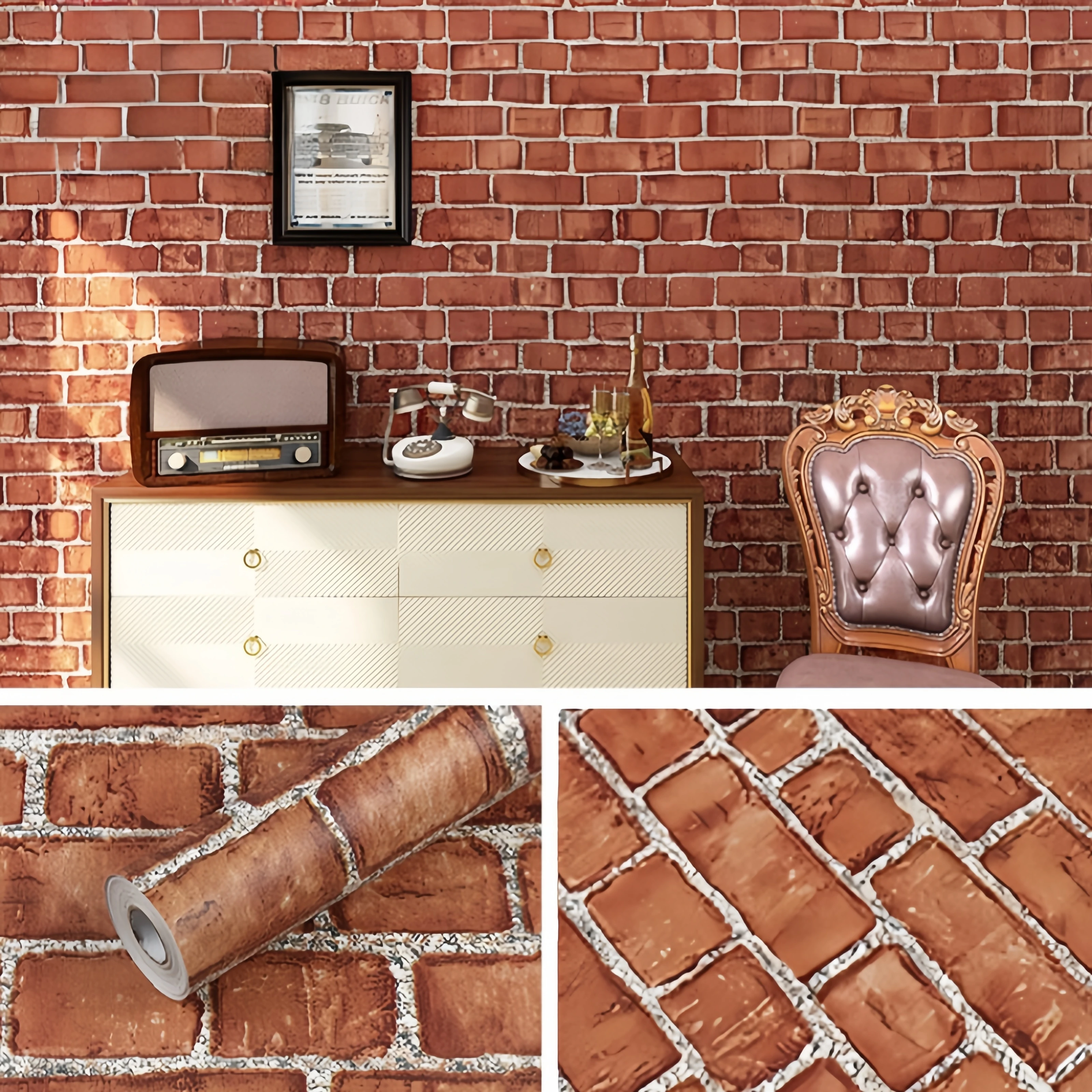 Wallpaper Sticker High Temperature Resistance Self-adhesive Wall Wallpaper Self Adhesive 40cm Oil Resistant PVC Home Decoration