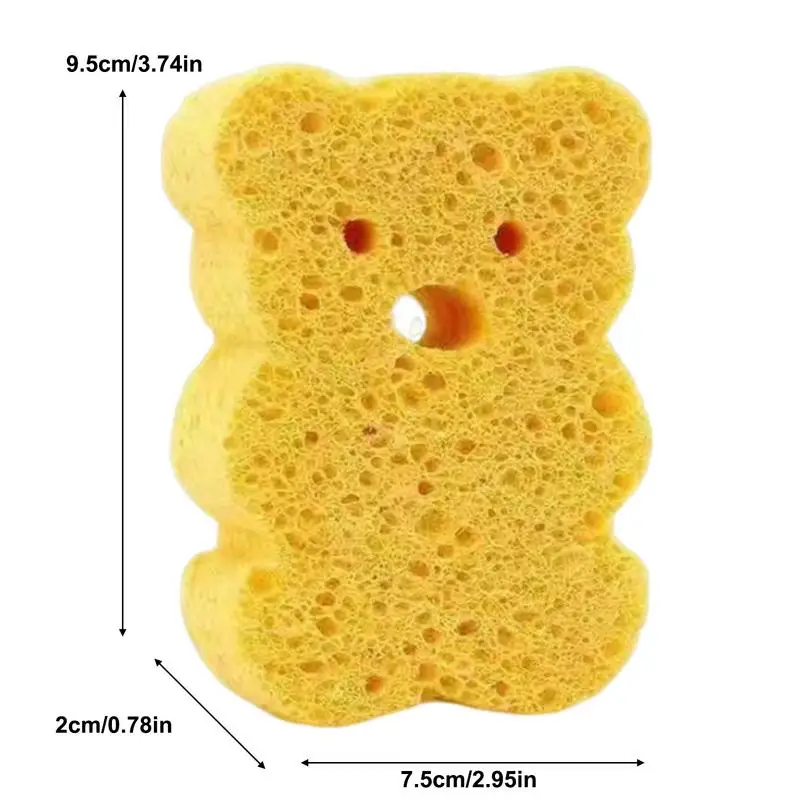 Baby Sponge For Bathing Soft Wood Pulp Sponge Body Wash Scrubber Shower Sponge Dead Skin Remover Cute Shower Brush Bath Supplies