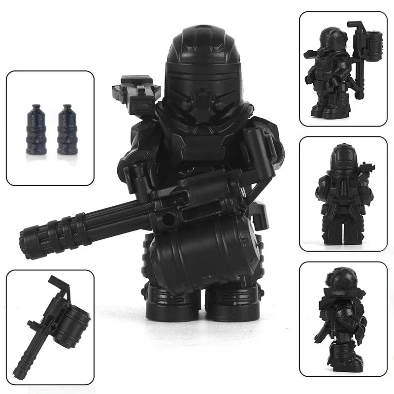 

Halloween Flame Solder Protection Suit Zombies MOC Building Blocks Ghost Movies Vampire Skeleton Bricks Gift for Children Kids
