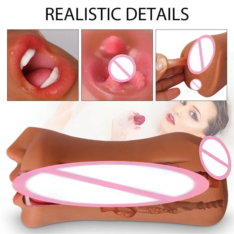 Men\'s manual comfort airplane cup mouth, vagina, anus three-in-one simulation inverted mold masturbation soft glue adult sex toy