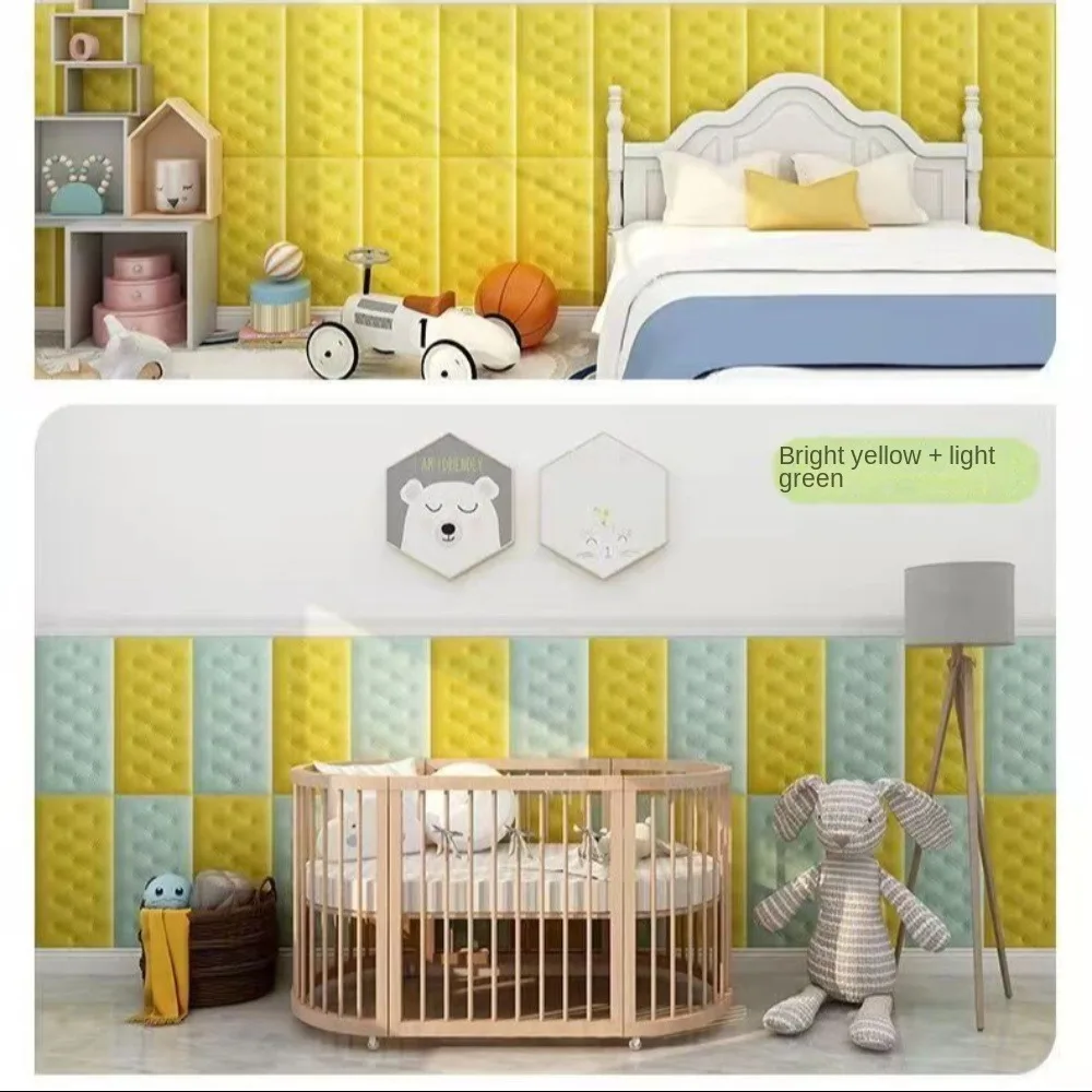 Home Decoration Thicken 3D Wall Stickers Anti-Collision Diy Wallpaper Self-adhesive Soft Cushion Bedroom