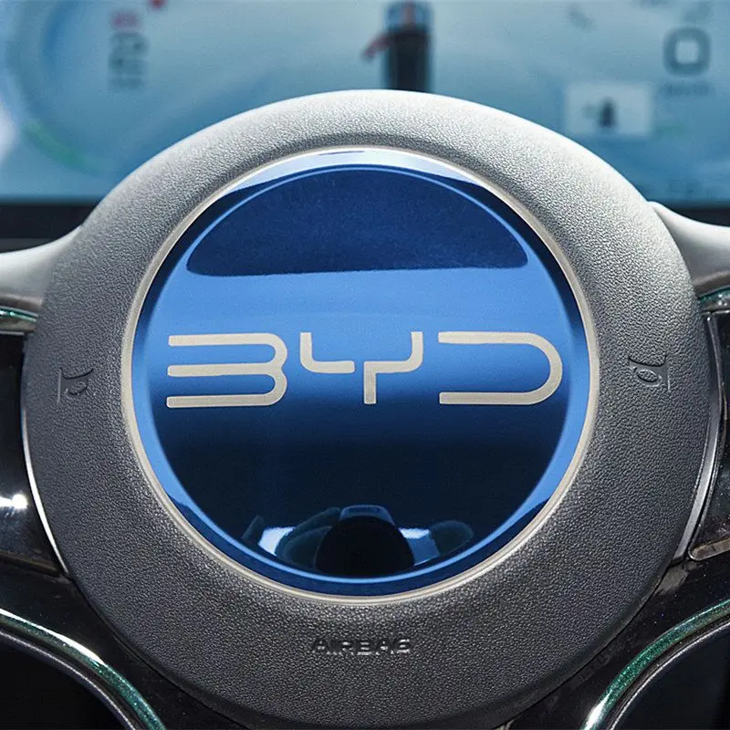 Car Steering Wheel Sticker for BYD Atto3 YUAN PLUS Dolphin Seal Stainless Steel Steering Wheel Modified Protective Cover Fashion