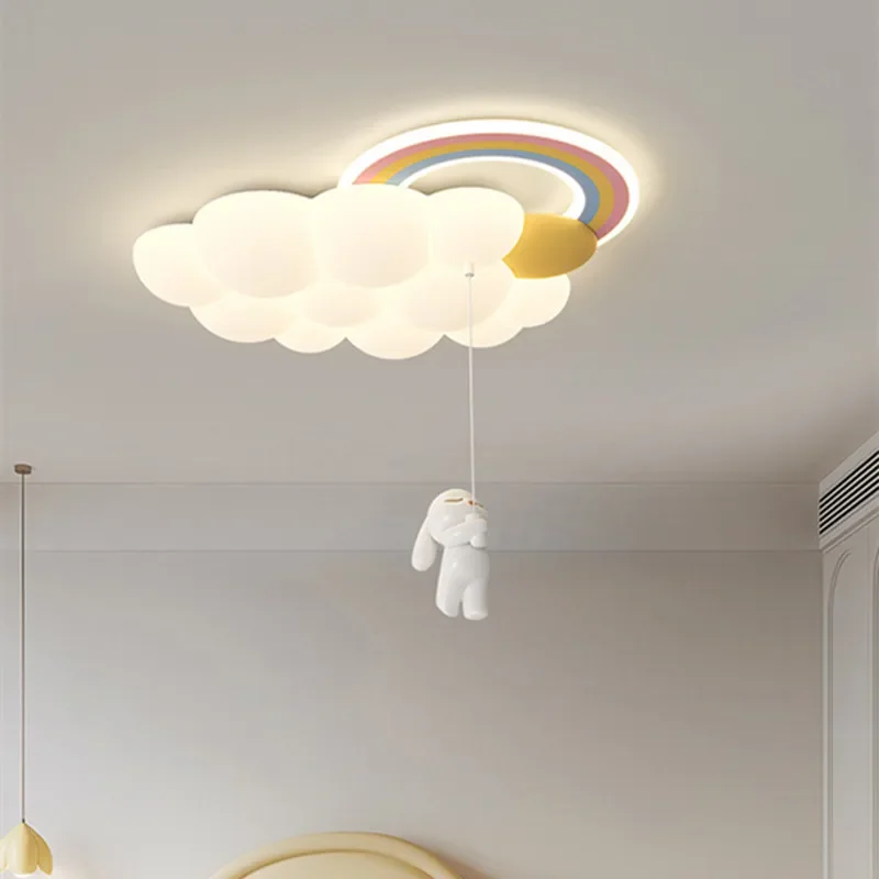 Cloud Light LED Children's Room Ceiling Lights Cream Style Boy Girl Bedroom Cloud Ceiling Lamps Decor Lighting Luster Fixture