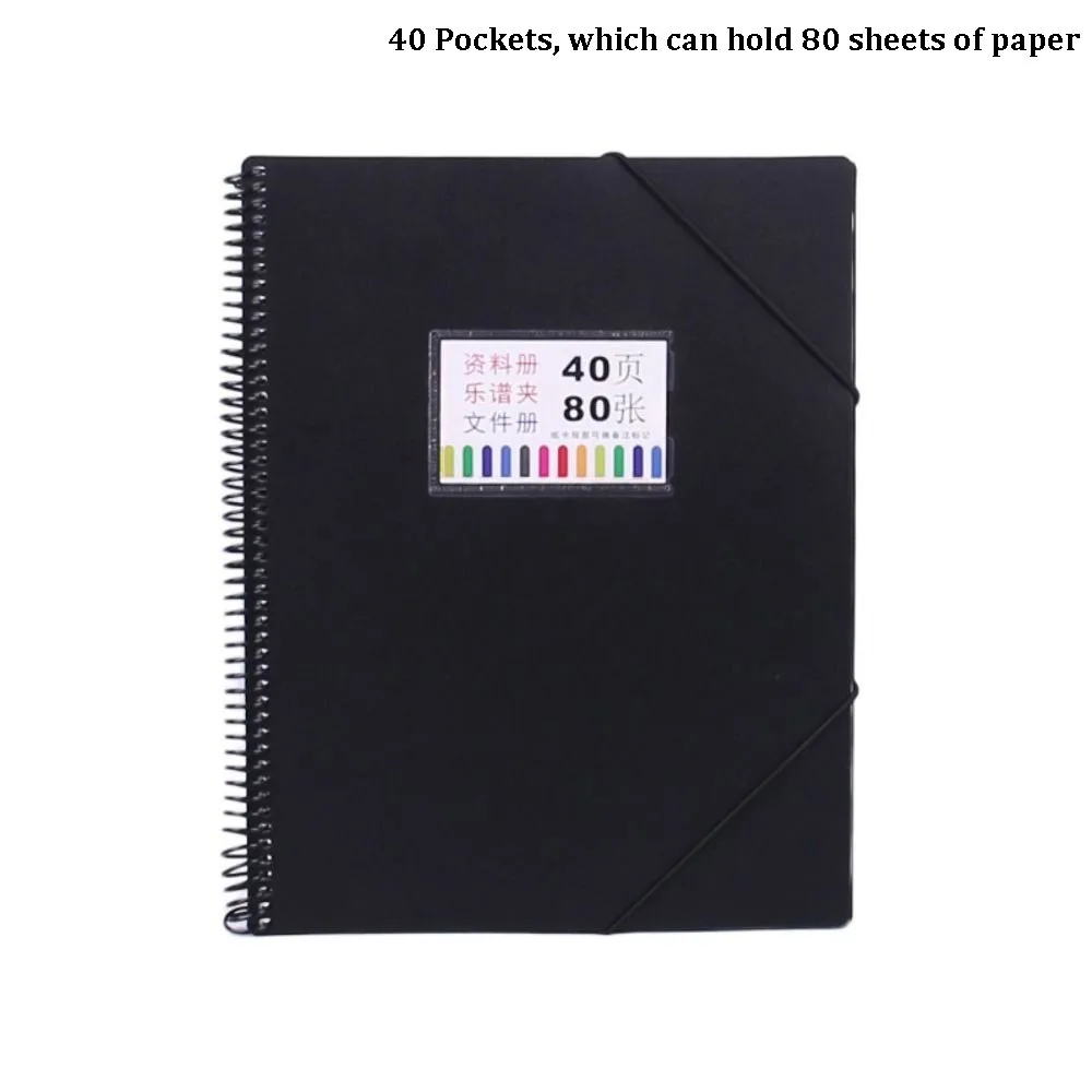 

New A4 File Folders Large Capacity with 40 Pockets File Organizer Versatile Portable Test Paper Storage Tool for Students